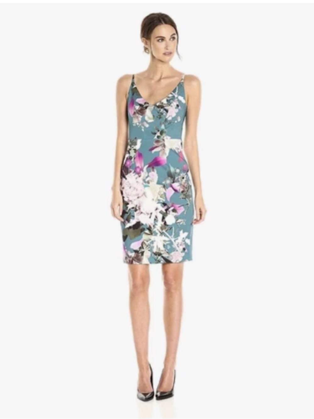 Black Halo Jevette Floral Print Sheath Dress Size 8